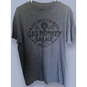 Gas Monkey Garage Blood Sweat And Beers T-Shirt Medium Mens Short Sleeve Gray